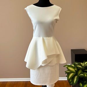Winter White Peplum Dress